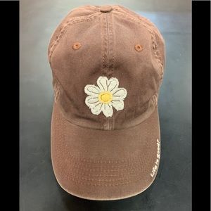 Brown Life is Good Flower Baseball Cap